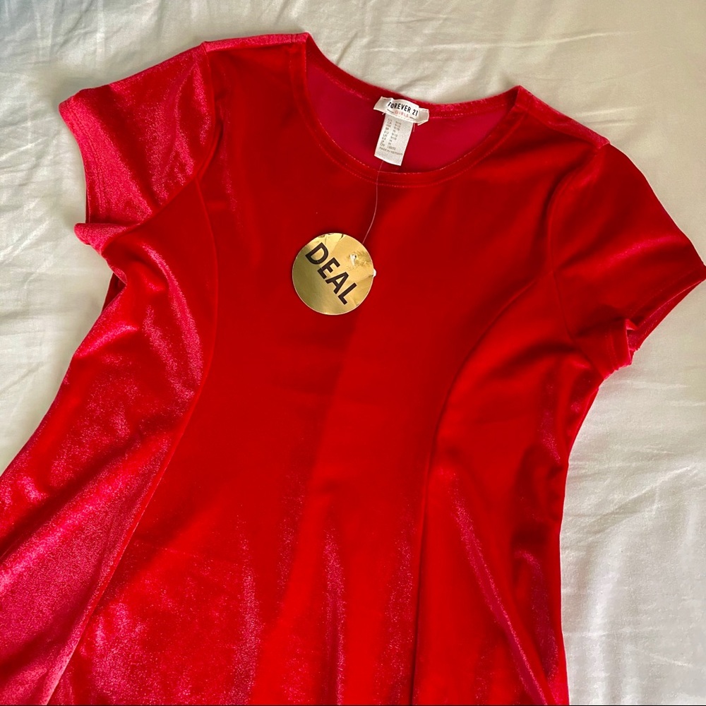 FOREVER 21 Girls Red Velvet Dress